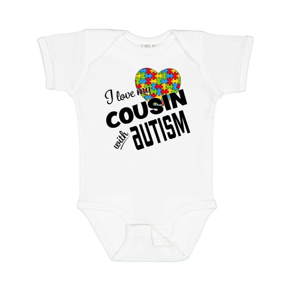 Inktastic I Love My Cousin with Autism Boys or Girls Baby Bodysuit