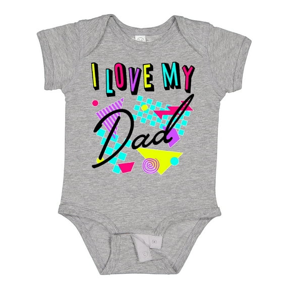 Inktastic I Love My Dad- 80s Retro Style Boys or Girls Baby Bodysuit