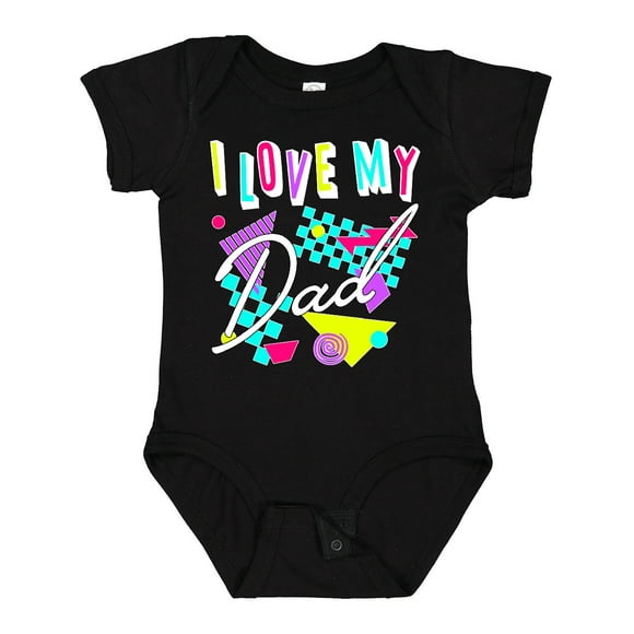 I Love My Dad 80s Retro Style Boys or Girls Baby Bodysuit