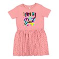 thumbnail image 1 of Inktastic I Love My Dad 80s Retro Style Girls Toddler Dress, 1 of 5