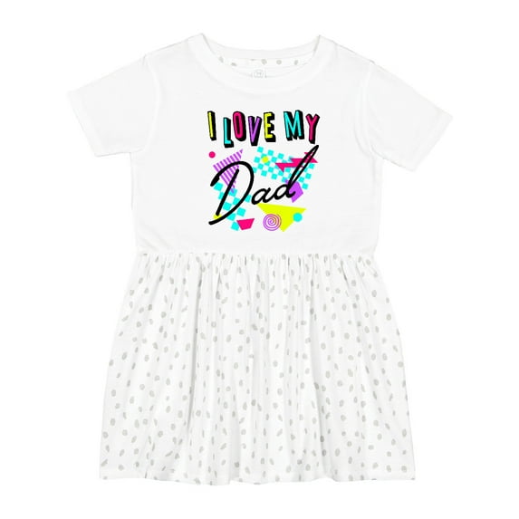 Inktastic I Love My Dad 80s Retro Style Girls Toddler Dress