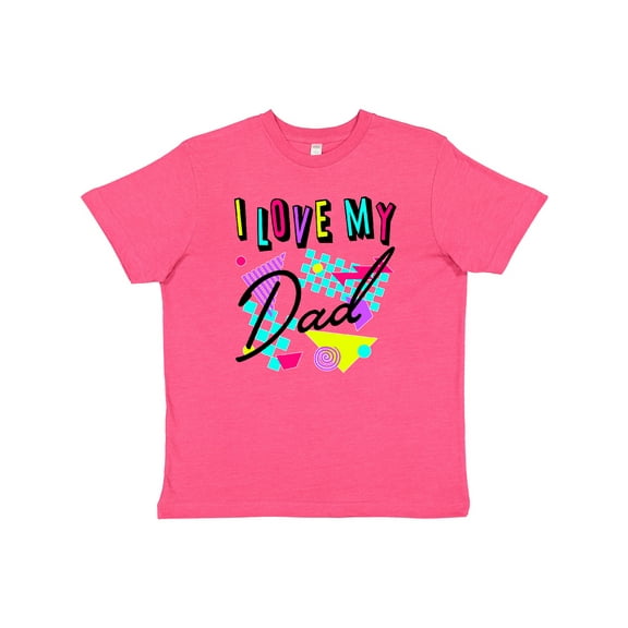 Inktastic I Love My Dad 80s Retro Style Youth T-Shirt