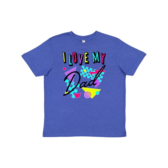Inktastic I Love My Dad 80s Retro Style Youth T-Shirt