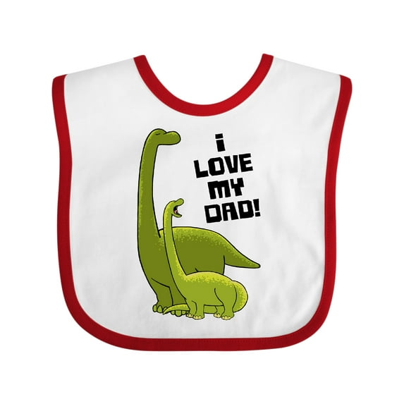 Inktastic I Love My Dad with Baby and Daddy Brontosauruses Boys or Girls Baby Bib
