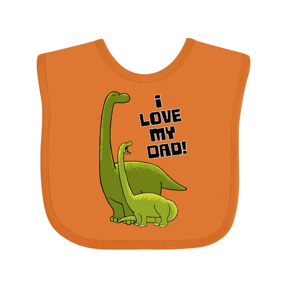 Inktastic I Love My Dad with Baby and Daddy Brontosauruses Boys or Girls Baby Bib