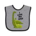 thumbnail image 1 of Inktastic I Love My Dad with Baby and Daddy Brontosauruses Boys or Girls Baby Bib, 1 of 4