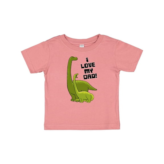 Inktastic I Love My Dad with Baby and Daddy Brontosauruses Boys or Girls Baby T-Shirt