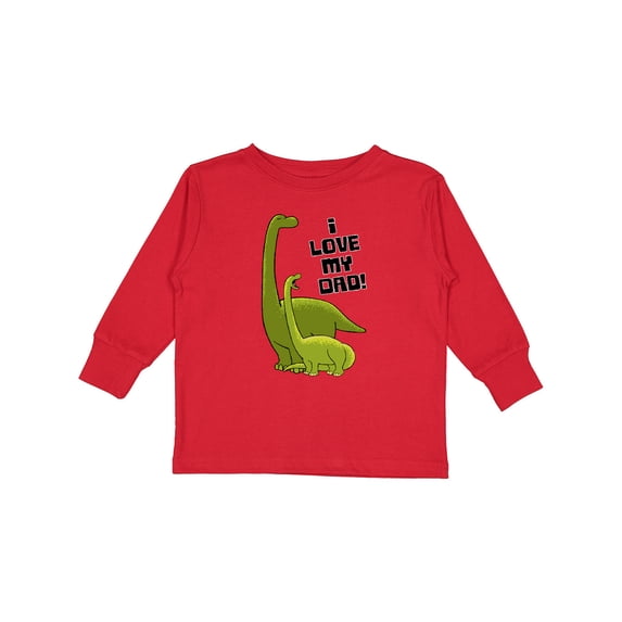 Inktastic I Love My Dad with Baby and Daddy Brontosauruses Boys or Girls Long Sleeve Toddler T-Shirt