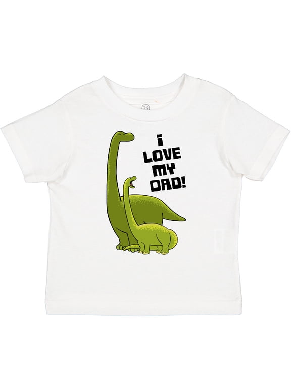 I Love My Dad with Baby and Daddy Brontosauruses Boys or Girls Toddler T-Shirt