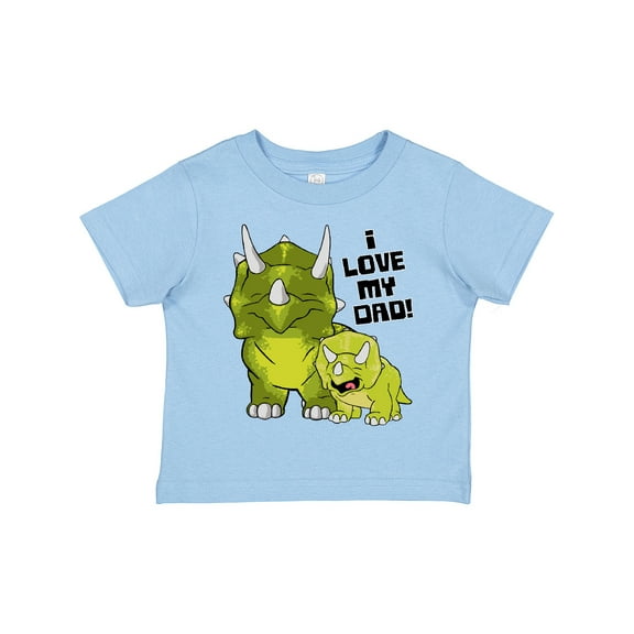 Inktastic I Love My Dad with Baby and Daddy Triceratops Boys or Girls Toddler T-Shirt
