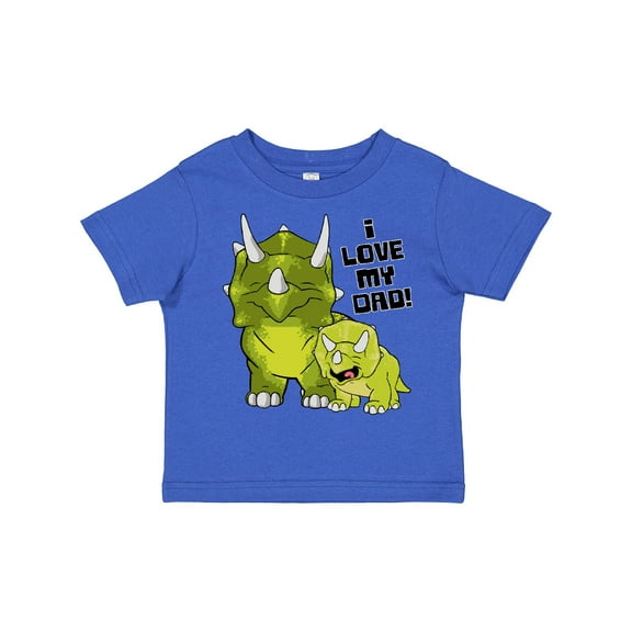 Inktastic I Love My Dad with Baby and Daddy Triceratops Boys or Girls Toddler T-Shirt