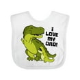 thumbnail image 1 of Inktastic I Love My Dad with Baby and Daddy Tyranasaurus Rex Boys or Girls Baby Bib, 1 of 4