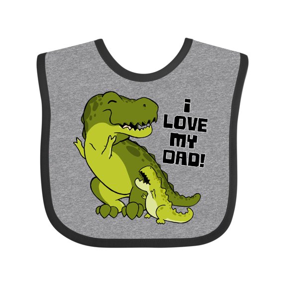 Inktastic I Love My Dad with Baby and Daddy Tyranasaurus Rex Boys or Girls Baby Bib