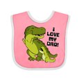 thumbnail image 1 of Inktastic I Love My Dad with Baby and Daddy Tyranasaurus Rex Boys or Girls Baby Bib, 1 of 4