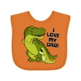thumbnail image 1 of Inktastic I Love My Dad with Baby and Daddy Tyranasaurus Rex Boys or Girls Baby Bib, 1 of 4
