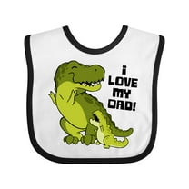 Inktastic I Love My Dad with Baby and Daddy Tyranasaurus Rex Boys or Girls Baby Bib