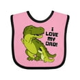 thumbnail image 1 of Inktastic I Love My Dad with Baby and Daddy Tyranasaurus Rex Boys or Girls Baby Bib, 1 of 4