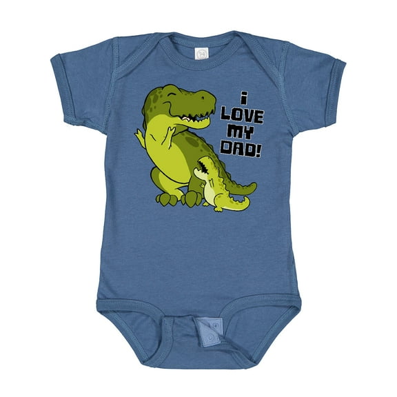 Inktastic I Love My Dad with Baby and Daddy Tyranasaurus Rex Boys or Girls Baby Bodysuit