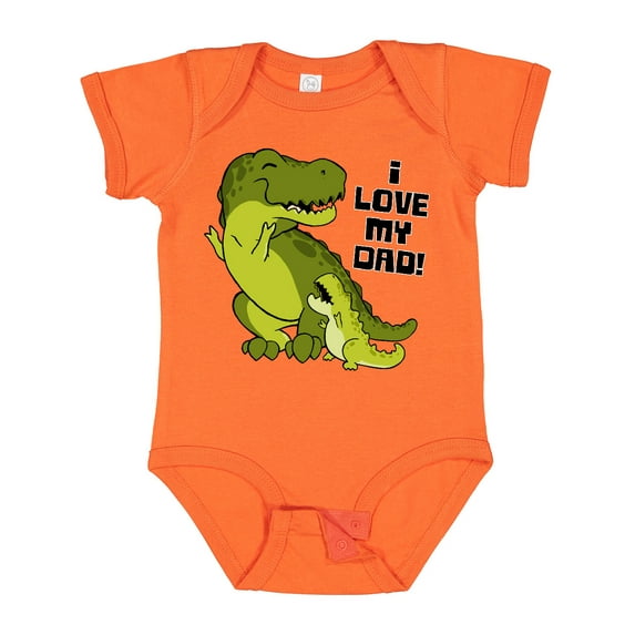 Inktastic I Love My Dad with Baby and Daddy Tyranasaurus Rex Boys or Girls Baby Bodysuit