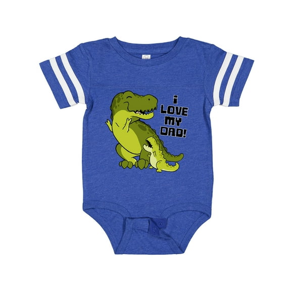 Inktastic I Love My Dad with Baby and Daddy Tyranasaurus Rex Boys or Girls Baby Bodysuit