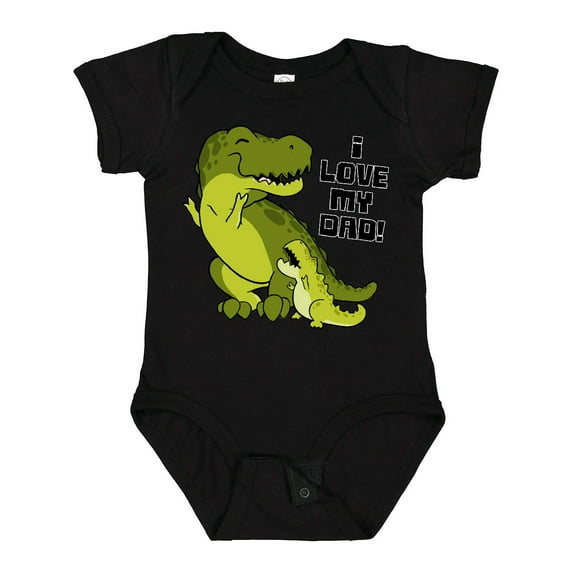 Inktastic I Love My Dad with Baby and Daddy Tyranasaurus Rex Boys or Girls Baby Bodysuit
