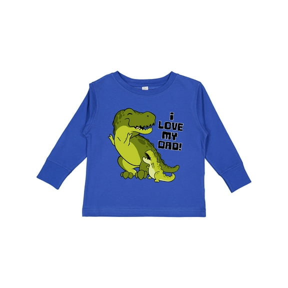 Inktastic I Love My Dad with Baby and Daddy Tyranasaurus Rex Boys or Girls Long Sleeve Toddler T-Shirt
