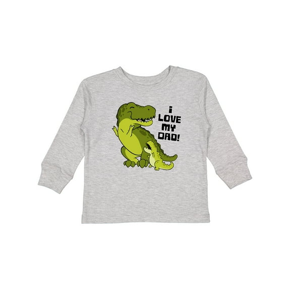 Inktastic I Love My Dad with Baby and Daddy Tyranasaurus Rex Boys or Girls Long Sleeve Toddler T-Shirt