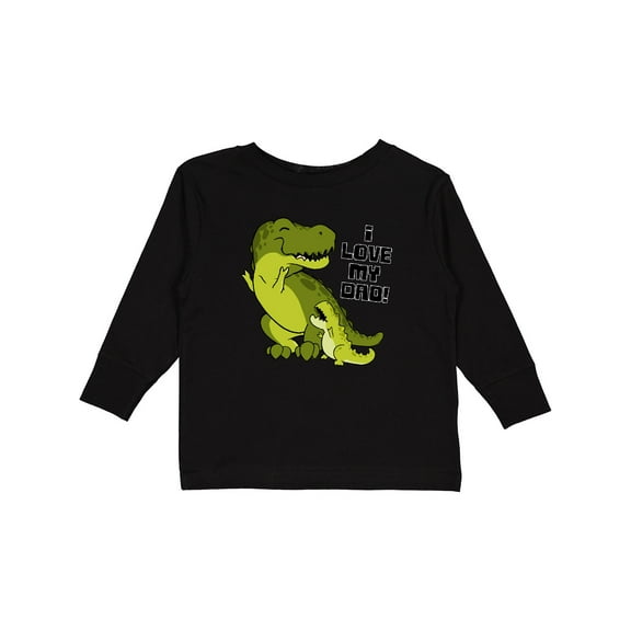 Inktastic I Love My Dad with Baby and Daddy Tyranasaurus Rex Boys or Girls Long Sleeve Toddler T-Shirt