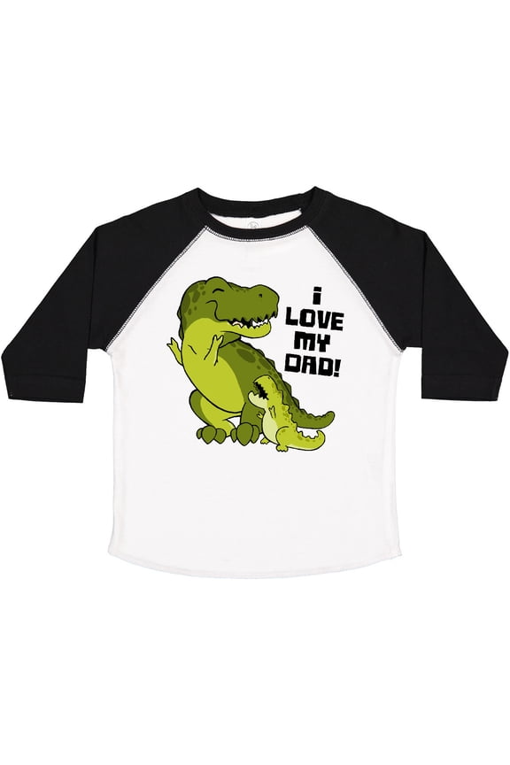 I Love My Dad with Baby and Daddy Tyranasaurus Rex Boys or Girls Toddler T-Shirt
