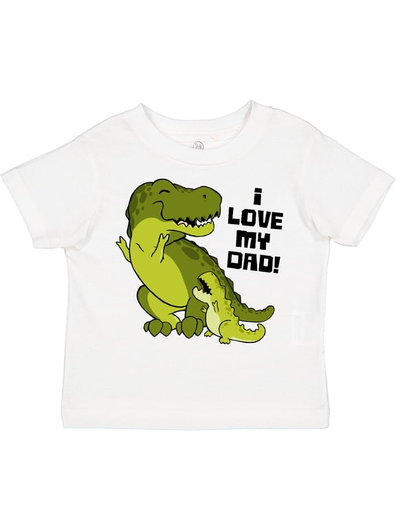 I Love My Dad with Baby and Daddy Tyranasaurus Rex Boys or Girls Toddler T-Shirt