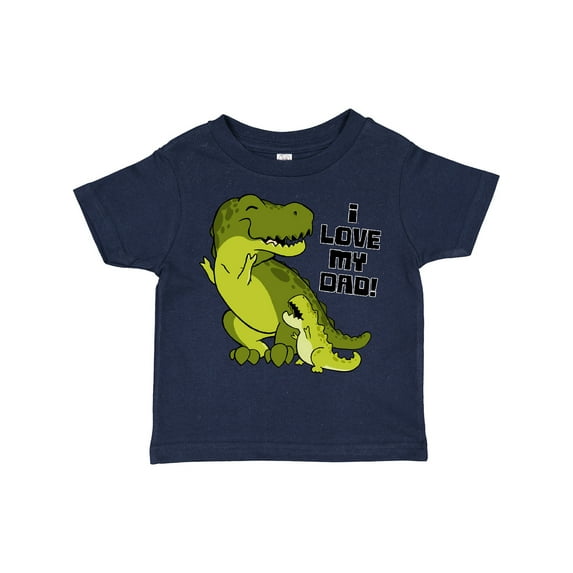 Inktastic I Love My Dad with Baby and Daddy Tyranasaurus Rex Boys or Girls Toddler T-Shirt