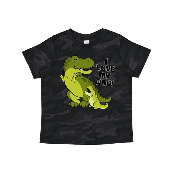 Inktastic I Love My Dad with Baby and Daddy Tyranasaurus Rex Boys or Girls Toddler T-Shirt