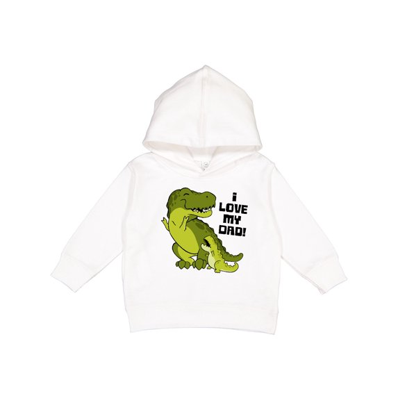 Inktastic I Love My Dad with Baby and Daddy Tyranasaurus Rex Toddler Hoodie