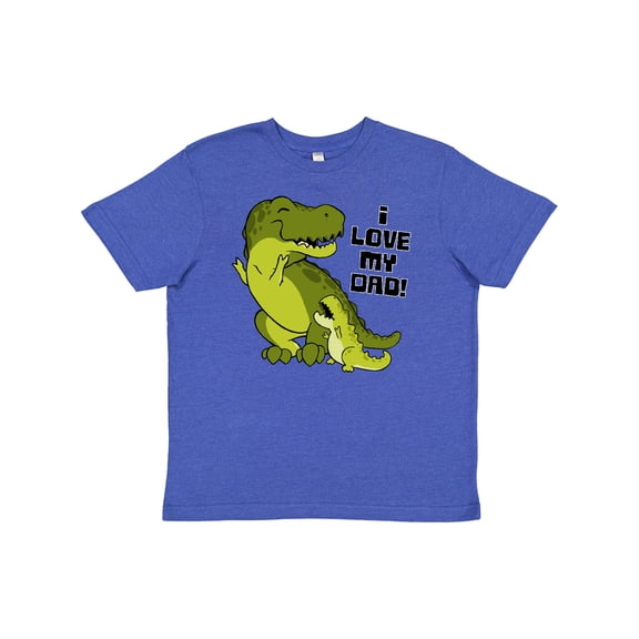 Inktastic I Love My Dad with Baby and Daddy Tyranasaurus Rex Youth T-Shirt