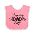 thumbnail image 1 of Inktastic I Love My Dad with Hearts Boys or Girls Baby Bib, 1 of 4