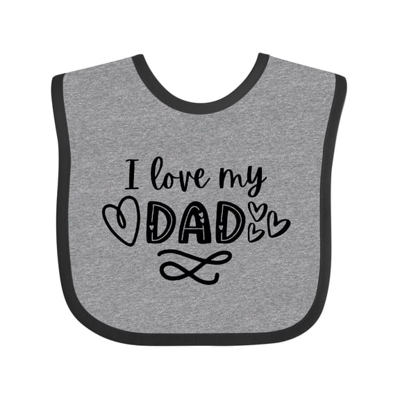 Inktastic I Love My Dad with Hearts Boys or Girls Baby Bib