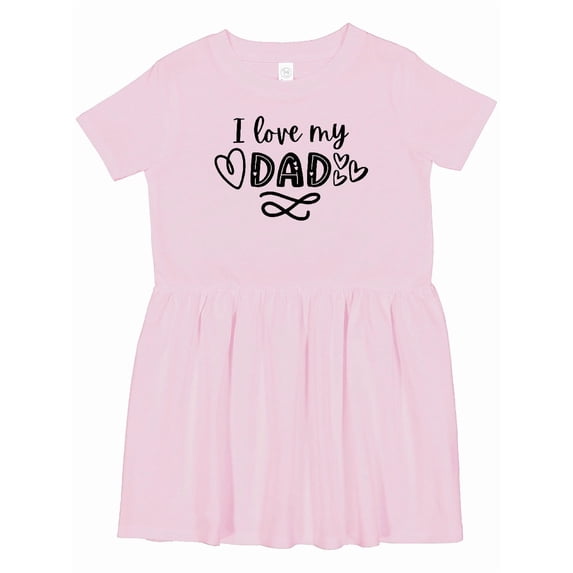 Inktastic I Love My Dad with Hearts Girls Toddler Dress