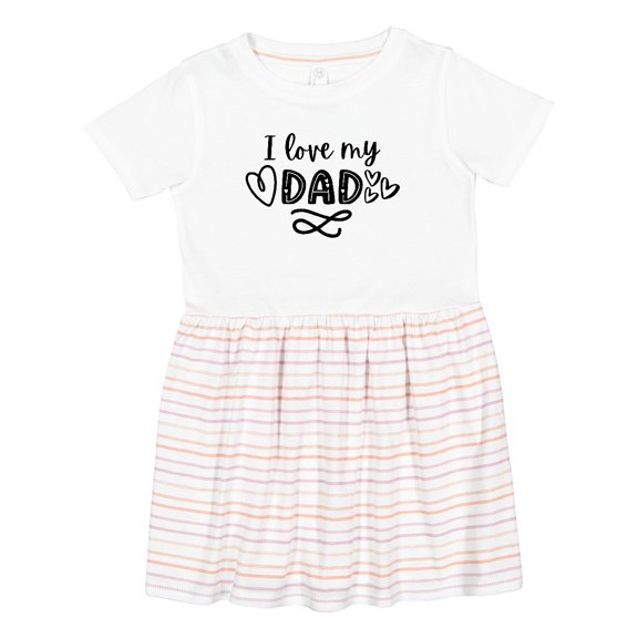 Inktastic I Love My Dad with Hearts Girls Toddler Dress