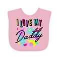 thumbnail image 1 of Inktastic I Love My Daddy 80s Retro Style Boys or Girls Baby Bib, 1 of 4