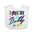 thumbnail image 1 of Inktastic I Love My Daddy 80s Retro Style Boys or Girls Baby Bib, 1 of 4