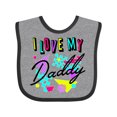 thumbnail image 1 of Inktastic I Love My Daddy 80s Retro Style Boys or Girls Baby Bib, 1 of 4