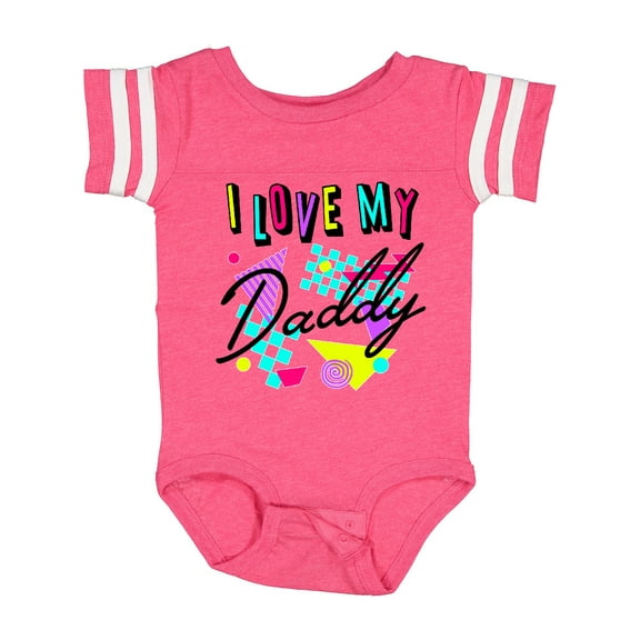 Inktastic I Love My Daddy 80s Retro Style Boys or Girls Baby Bodysuit