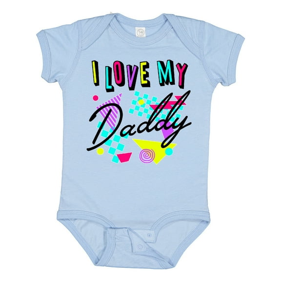 Inktastic I Love My Daddy 80s Retro Style Boys or Girls Baby Bodysuit