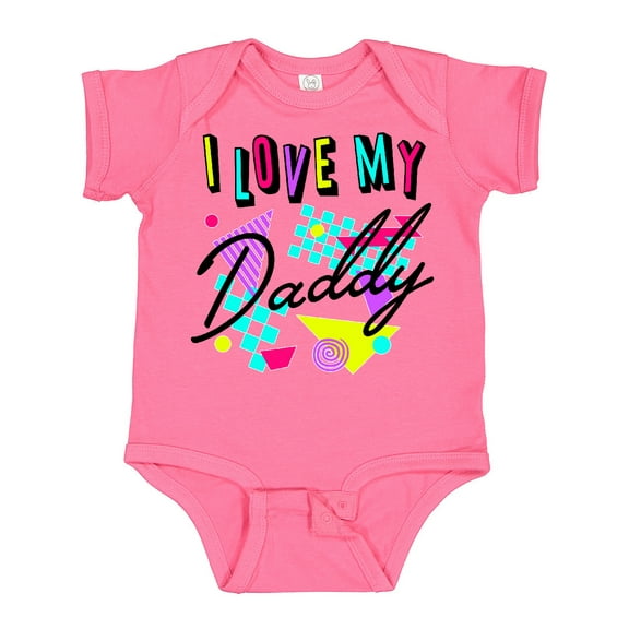 Inktastic I Love My Daddy 80s Retro Style Boys or Girls Baby Bodysuit