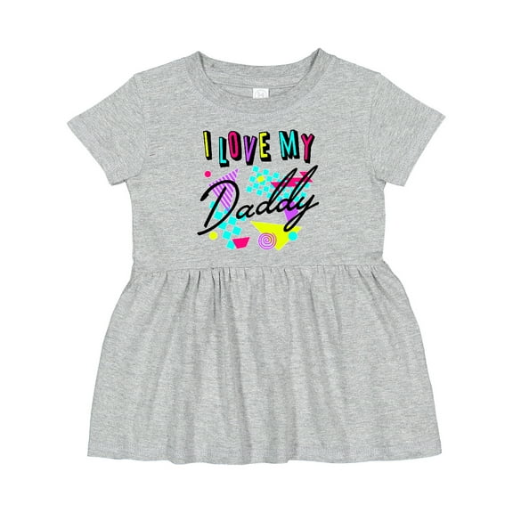 Inktastic I Love My Daddy 80s Retro Style Girls Baby Dress