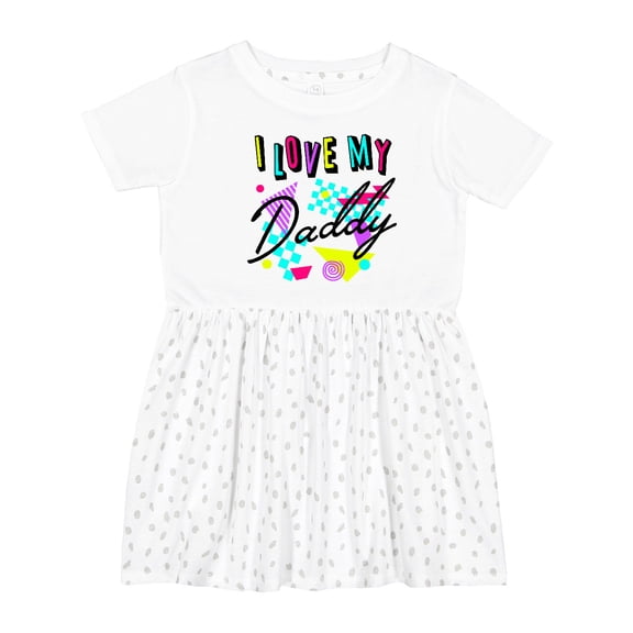 Inktastic I Love My Daddy 80s Retro Style Girls Toddler Dress