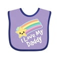 thumbnail image 1 of Inktastic I Love My Daddy Boys Girls Star Rainbow Boys or Girls Baby Bib, 1 of 4