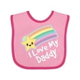 thumbnail image 1 of Inktastic I Love My Daddy Boys Girls Star Rainbow Boys or Girls Baby Bib, 1 of 4