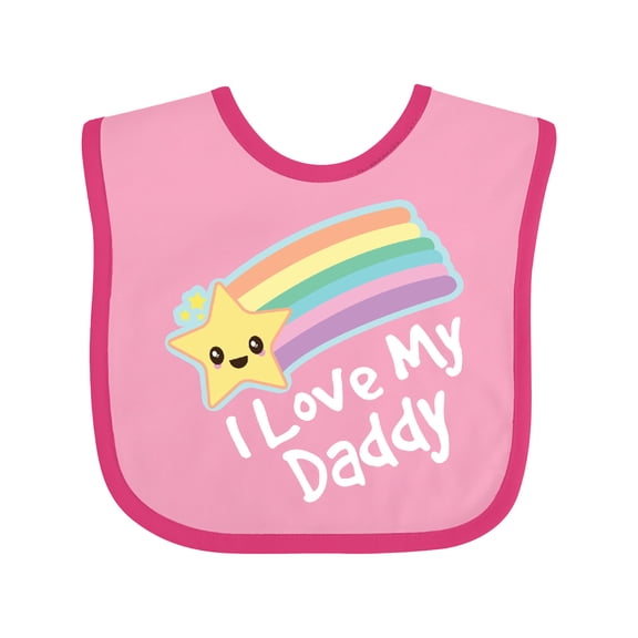 Inktastic I Love My Daddy Boys Girls Star Rainbow Boys or Girls Baby Bib
