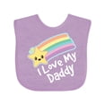 thumbnail image 1 of Inktastic I Love My Daddy Boys Girls Star Rainbow Boys or Girls Baby Bib, 1 of 4